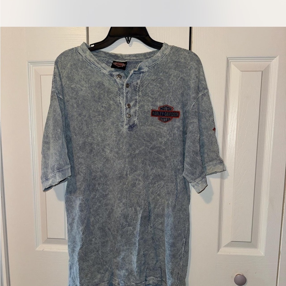 Harley-Davidson Light Blue Casual Button Down Shirt